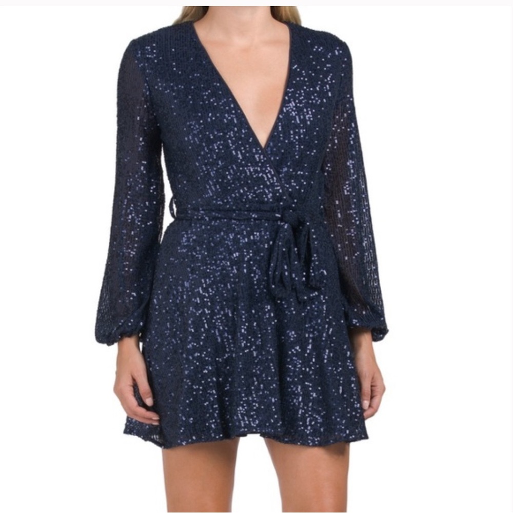 NEW YEARS EVE DRESS: Bardot Navy Sequin Dress NWT Originally $159,